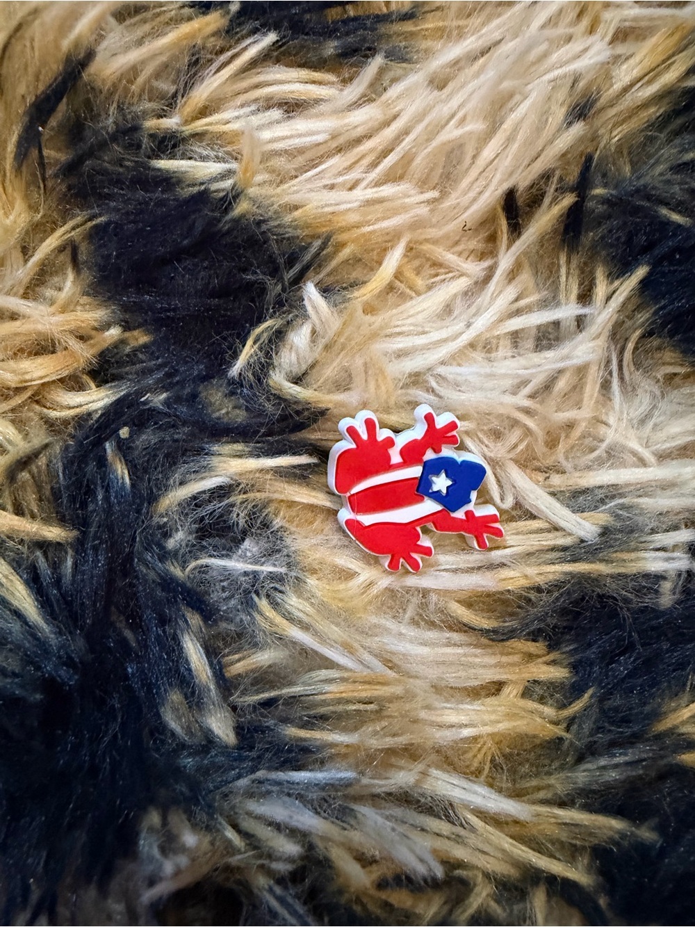 Patriotic PR croc charm - Red, White & Blue